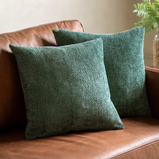 Two Basketweave Chenille Cushions