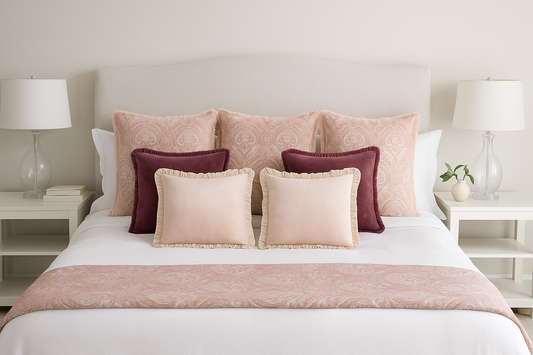 Damask Cushion Set in Pink