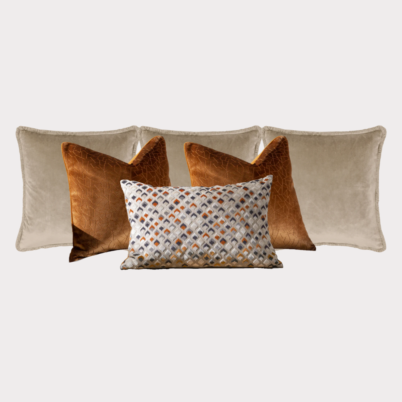 Manhattan Cushion Set in Bronze