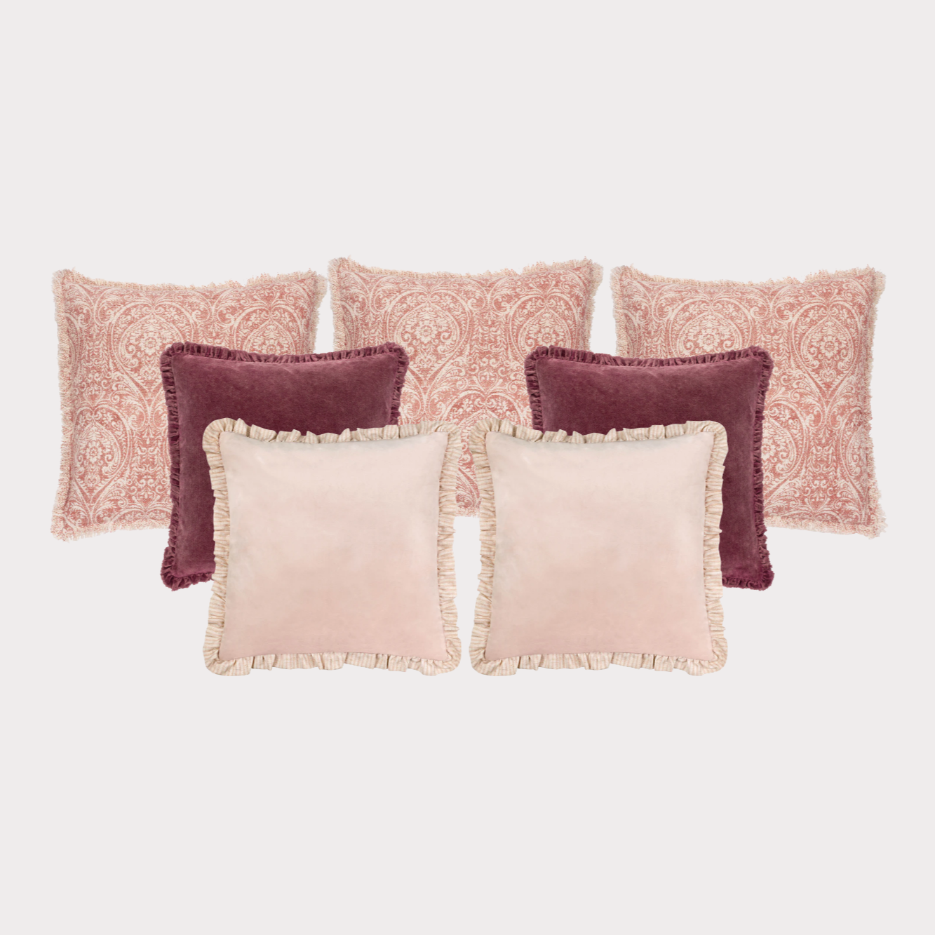 Damask Cushion Set in Pink