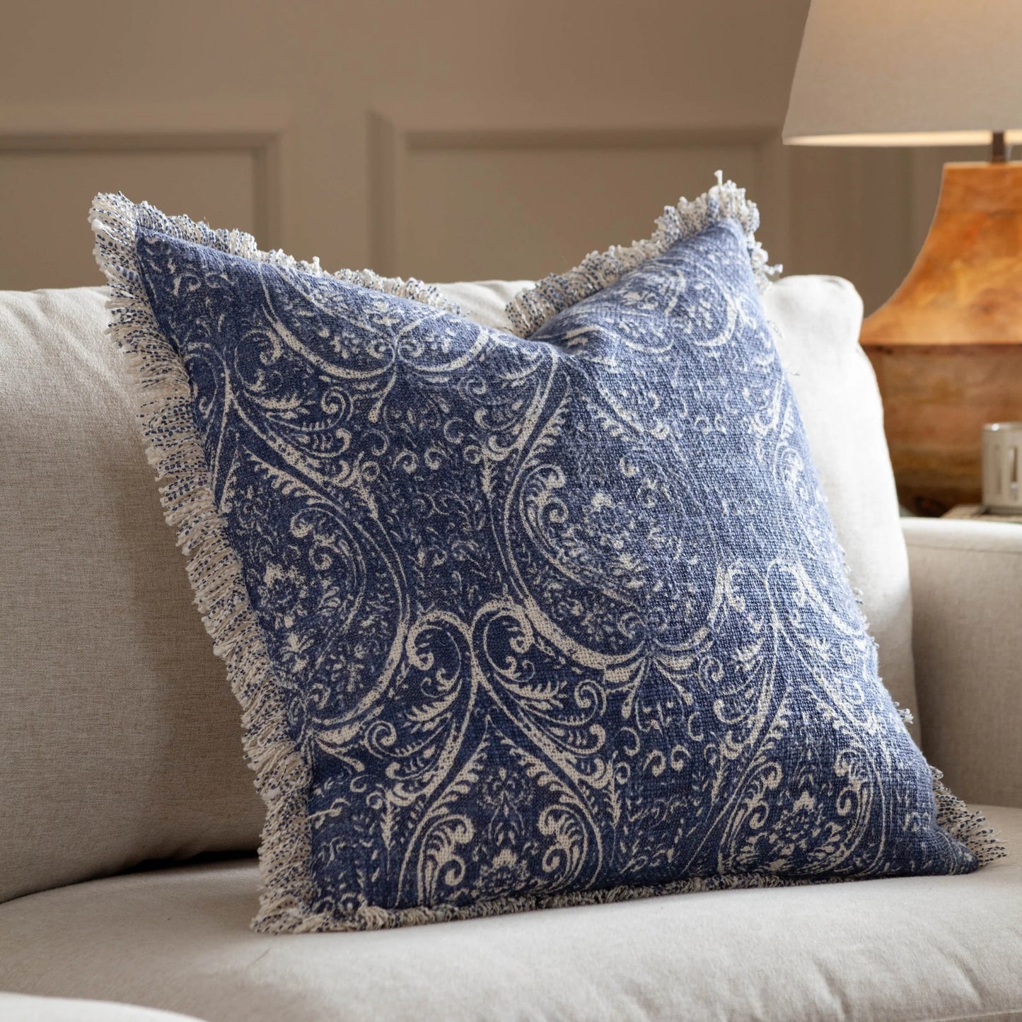 Damask Cushion Set in Blue