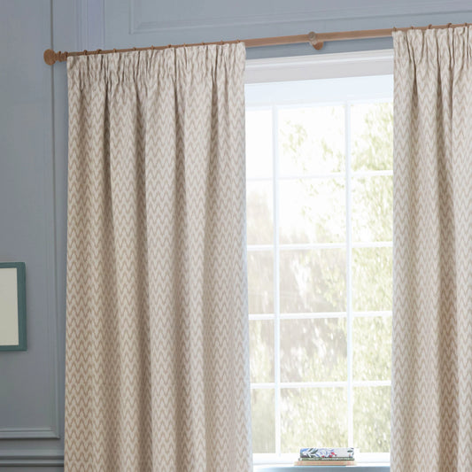 Hutton Jacquard Pencil Pleat Curtains (Pair)