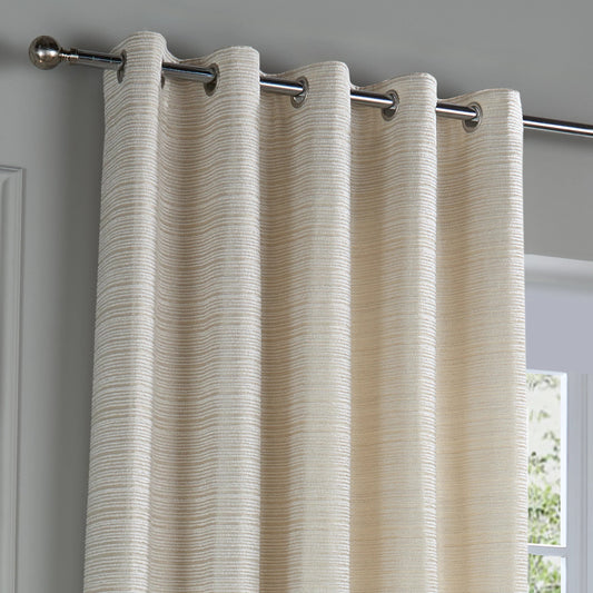 Jason Chenille Eyelet Curtains Ivory (Pair)