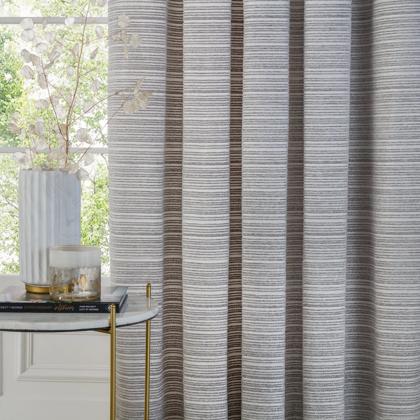 Jason Chenille Eyelet Curtains Silver (Pair)