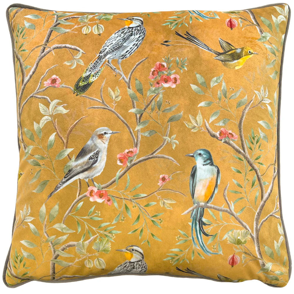 Chinoiserie Birds Cushion Set in Gold