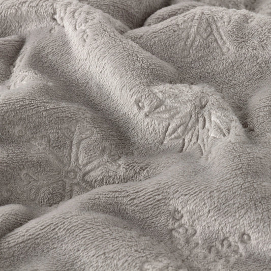 Snowflakes Embossed Fleece Throw