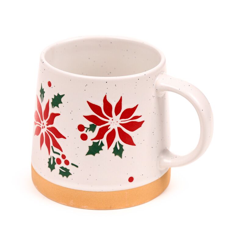 Stoneware Mug - Christmas Poinsettia