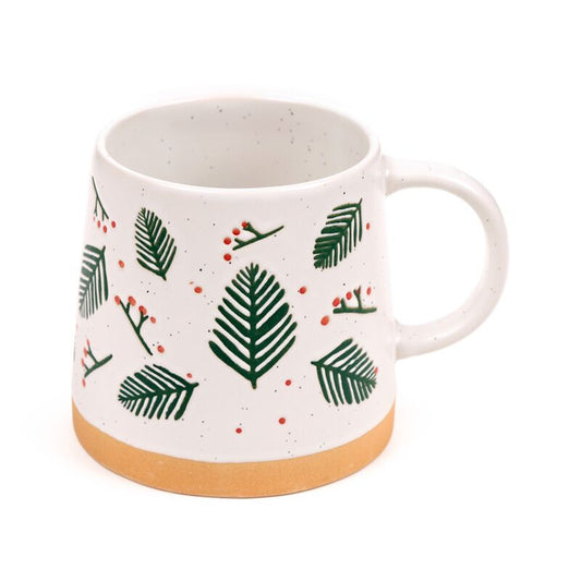 Stoneware Mug - Pine Sprigs & Berries