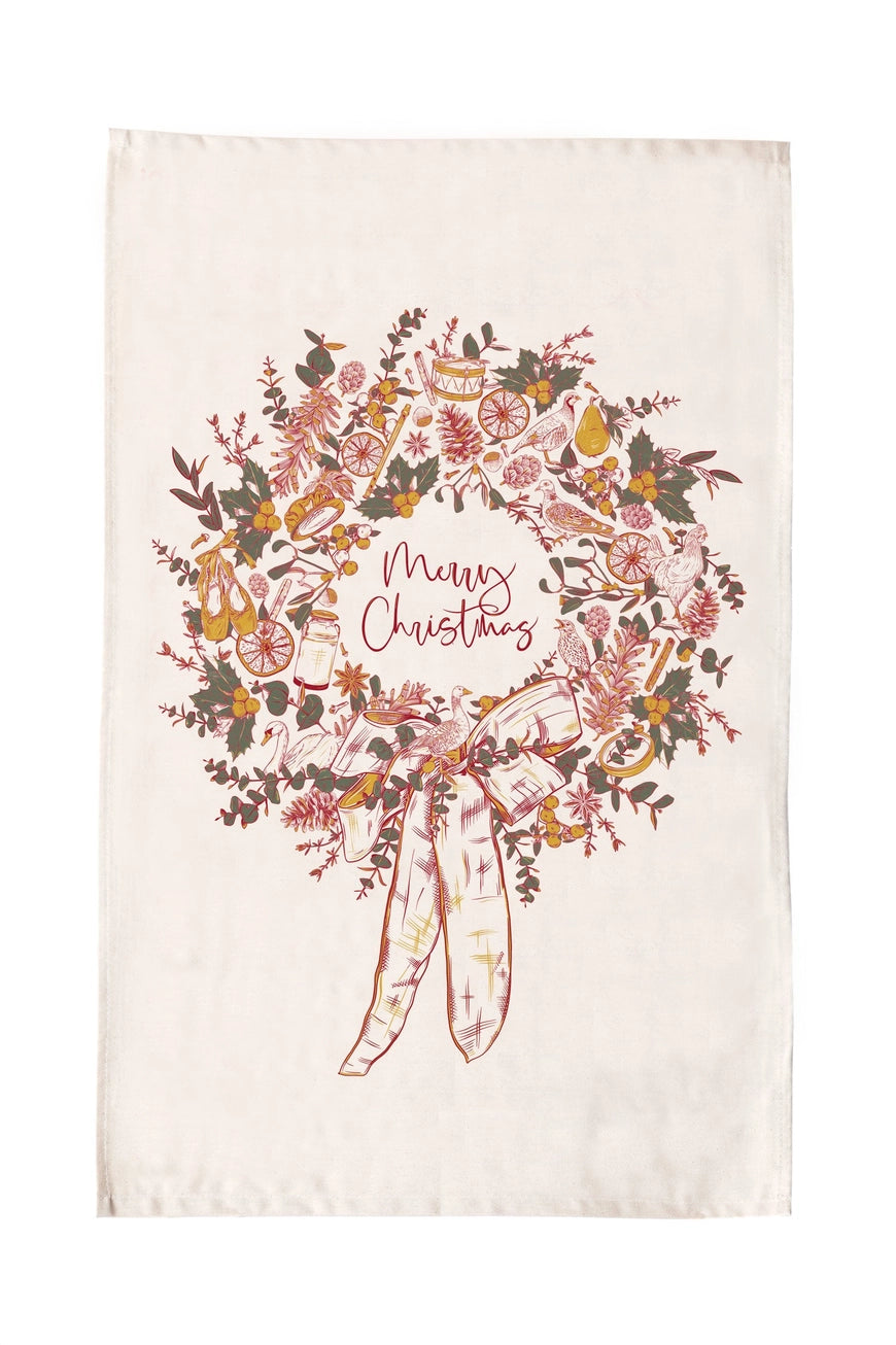 Two Turtle Doves Tea Towel