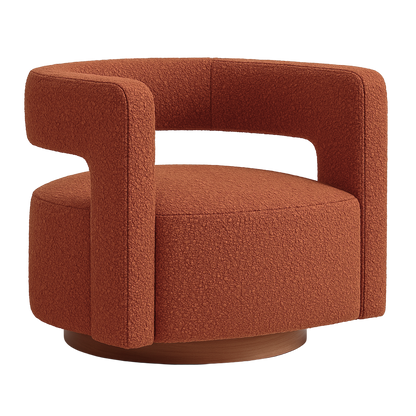 Noah Upholstered Accent  Armchair in Terracotta Boucle