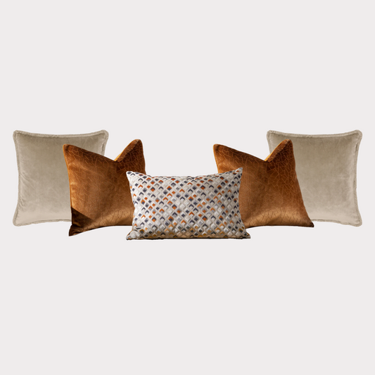 Manhattan Cushion Set in Bronze