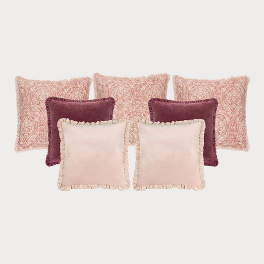 Damask Cushion Set in Pink