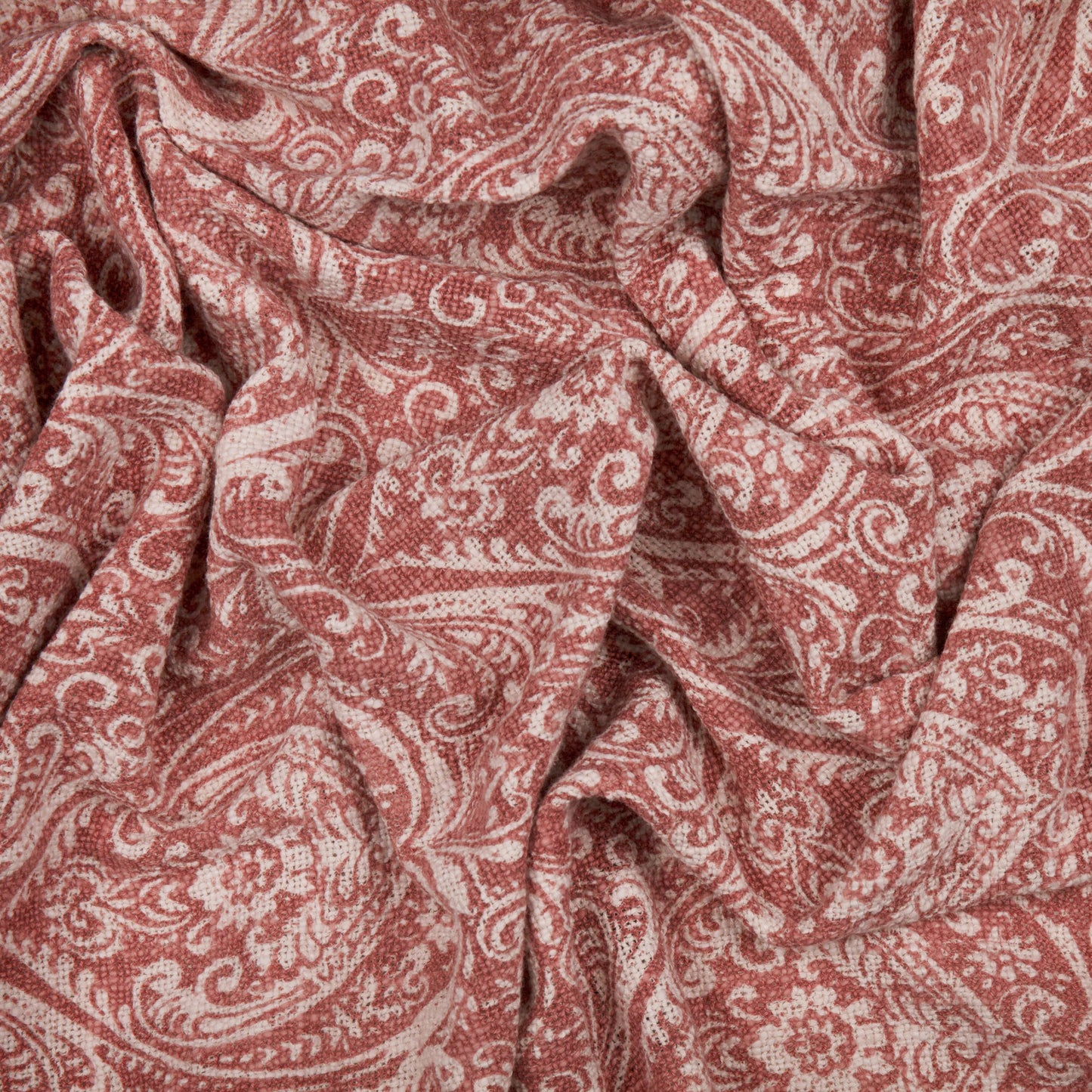 Coral Damask Printed Throw 100% Cotton