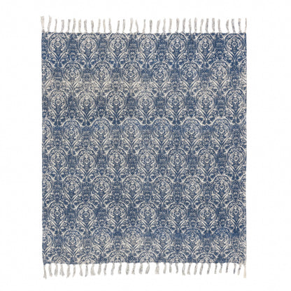Damask Cushion Set in Blue