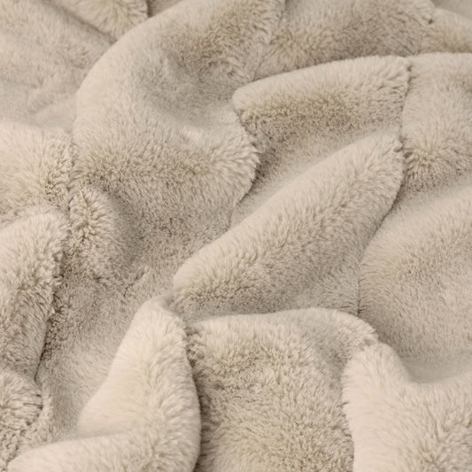Cream Empress Faux Fur Throw