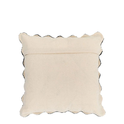 Black Embroidered Scallop Edged Cushion (Set of two)
