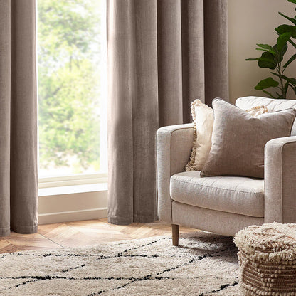 Venna Chenille Velvet Darkening Pencil Pleat Curtains (Pair)