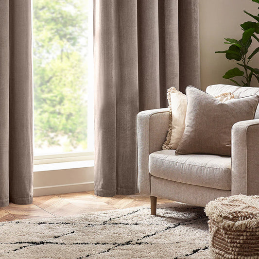 Venna Chenille Velvet Darkening Pencil Pleat Curtains (Pair)