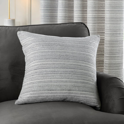 Jason Chenille Eyelet Curtains Silver (Pair)