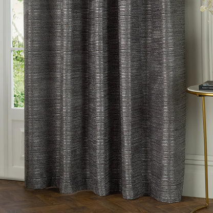 Jason Chenille Eyelet Curtains Graphite (Pair)