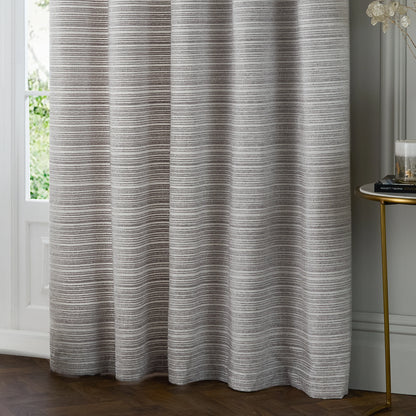 Jason Chenille Eyelet Curtains Silver (Pair)