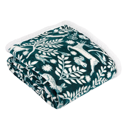 Woodland Fleece Throw Emerald