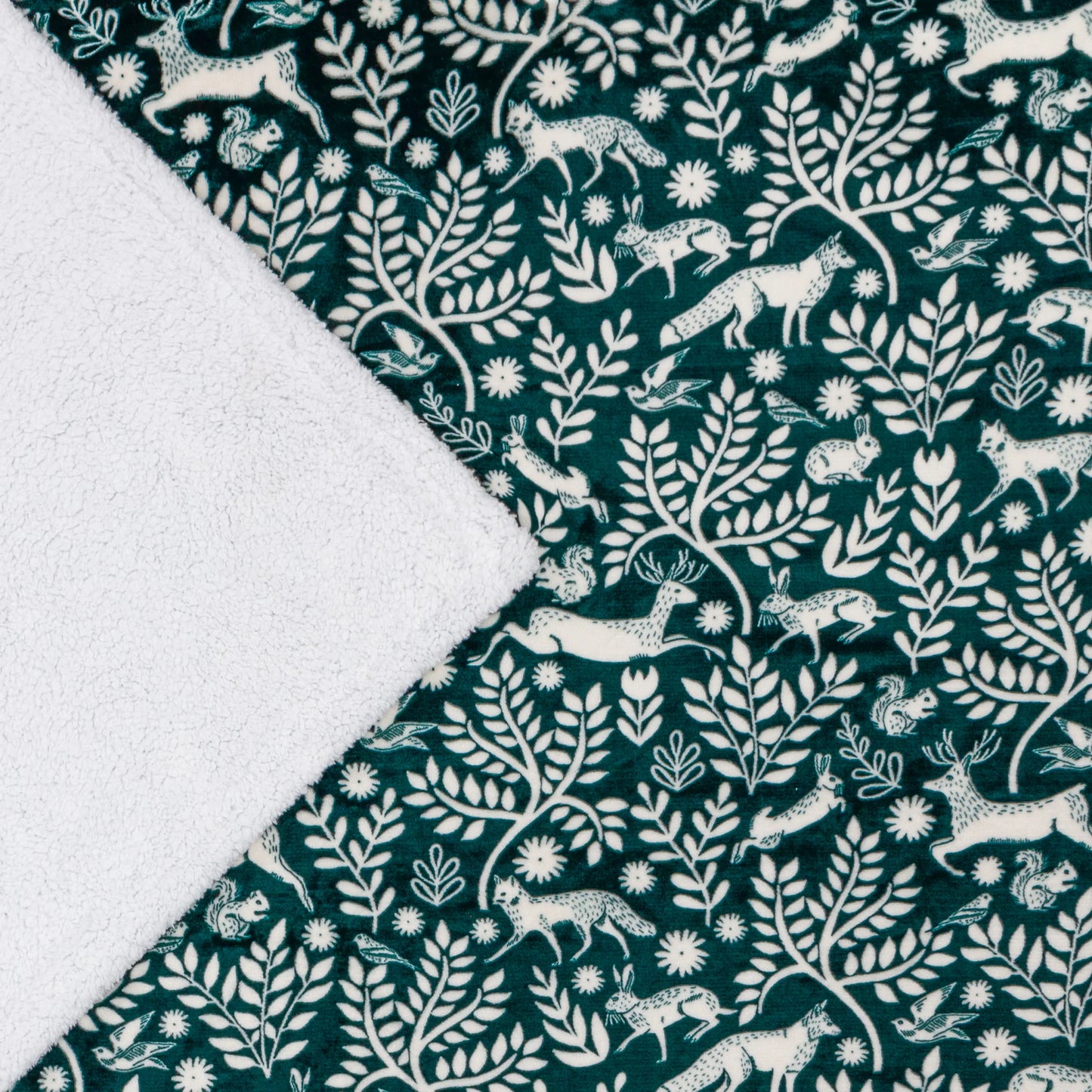 Woodland Fleece Throw Emerald