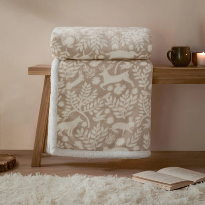 Woodland Fleece Throw beige