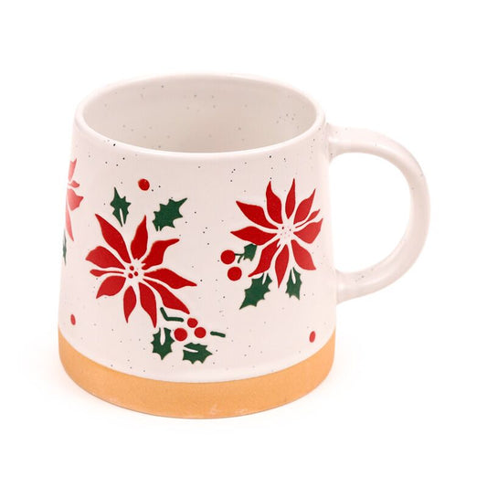 Stoneware Mug - Christmas Poinsettia