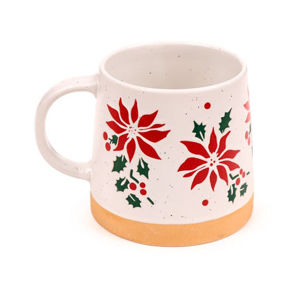Stoneware Mug - Christmas Poinsettia