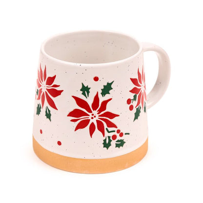 Stoneware Mug - Christmas Poinsettia