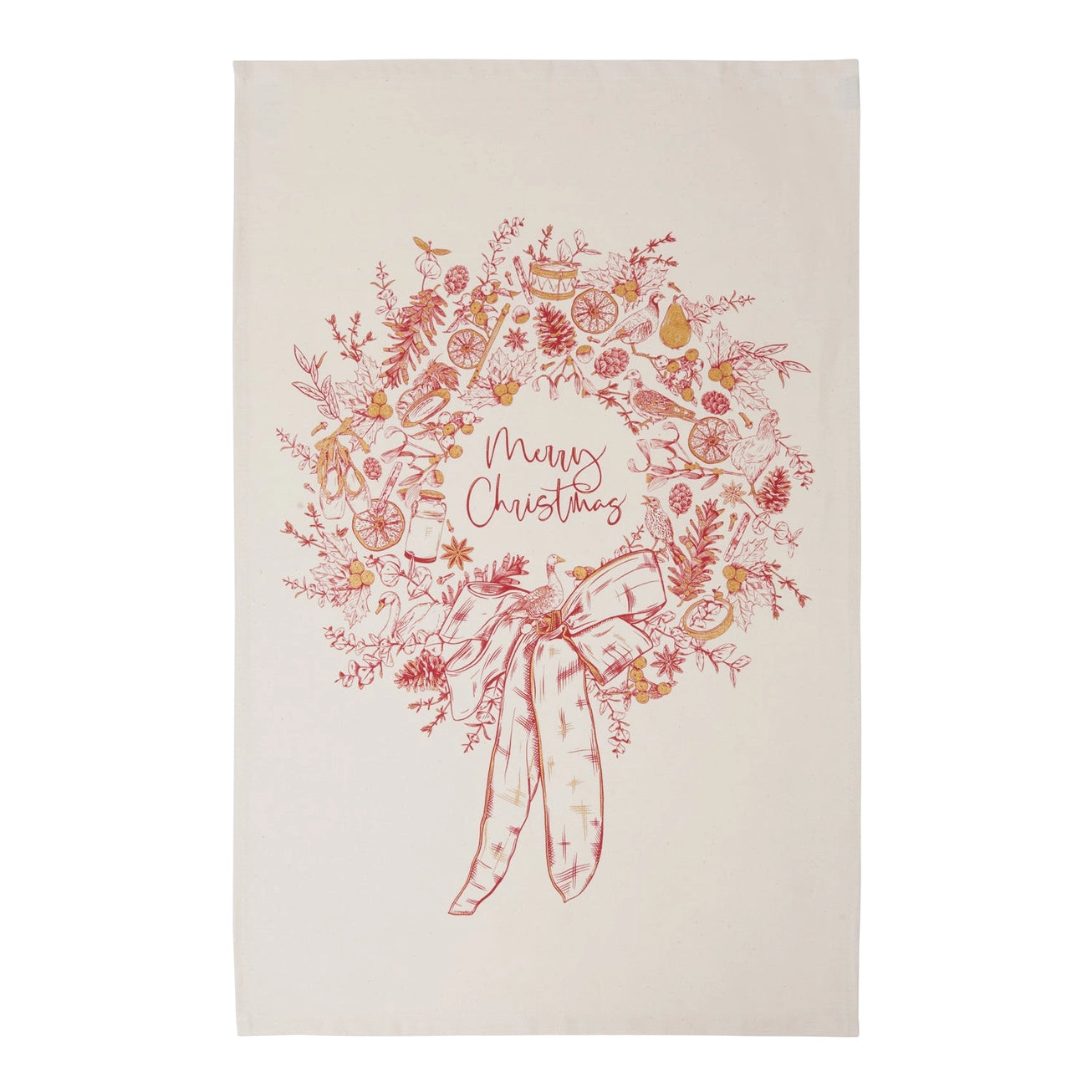 Christmas Wreath Tea Towel
