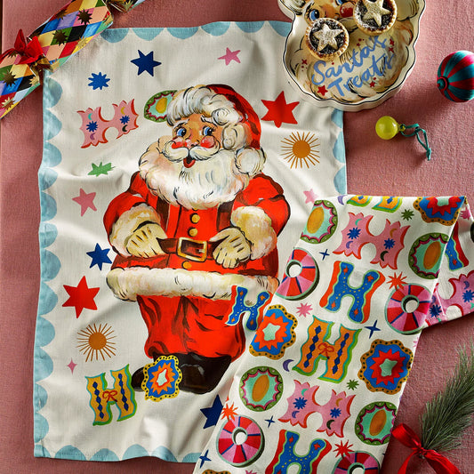 Ho Ho Ho Christmas Tea Towels Set